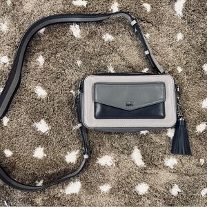 Michael Kors Leather Crossbody Bag Gray & Black NWOT 4x7”